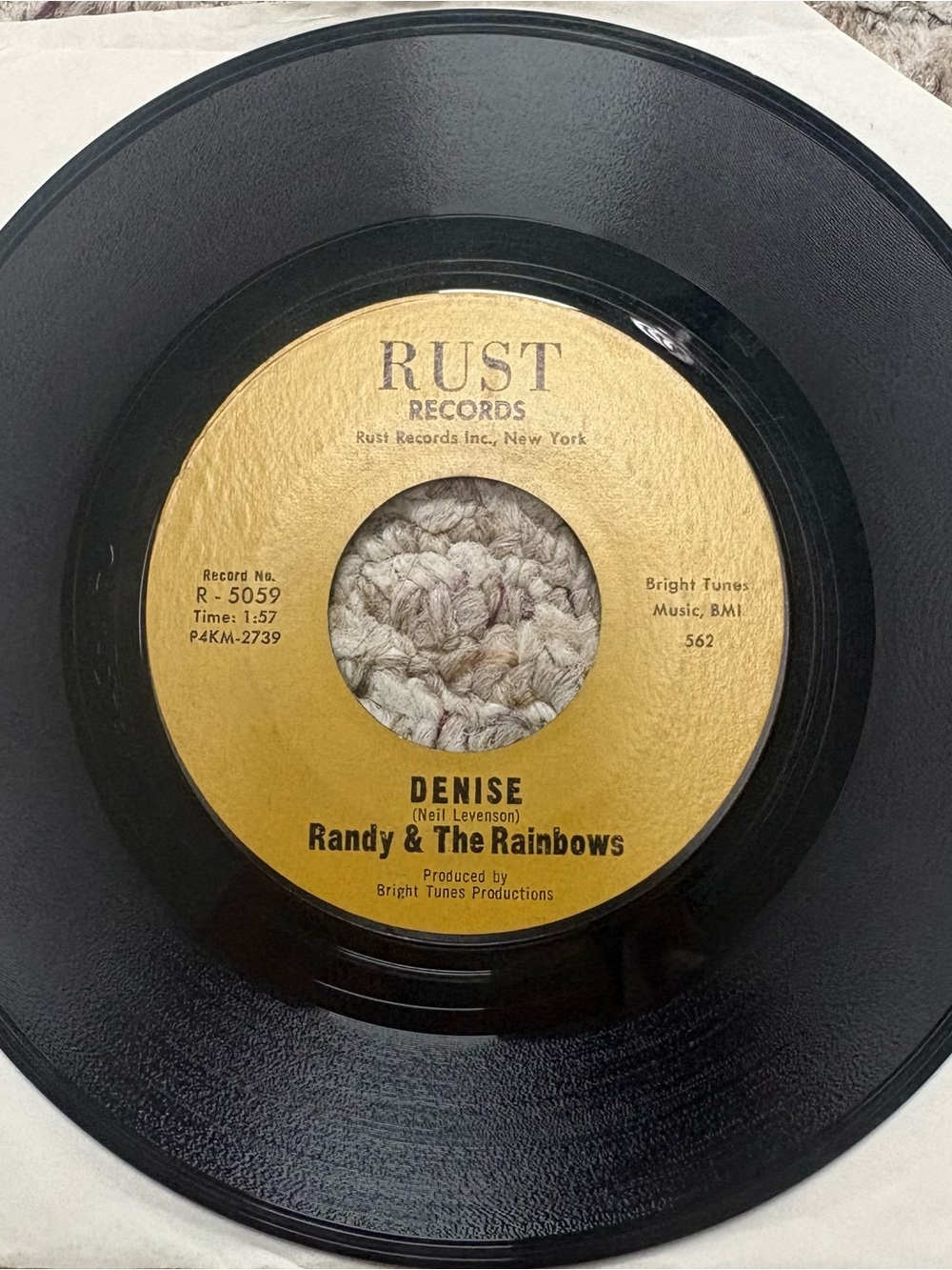 Randy & The Rainbows Denise / Comeback Gold Label Rare Rust Records 1963 Rock VG
